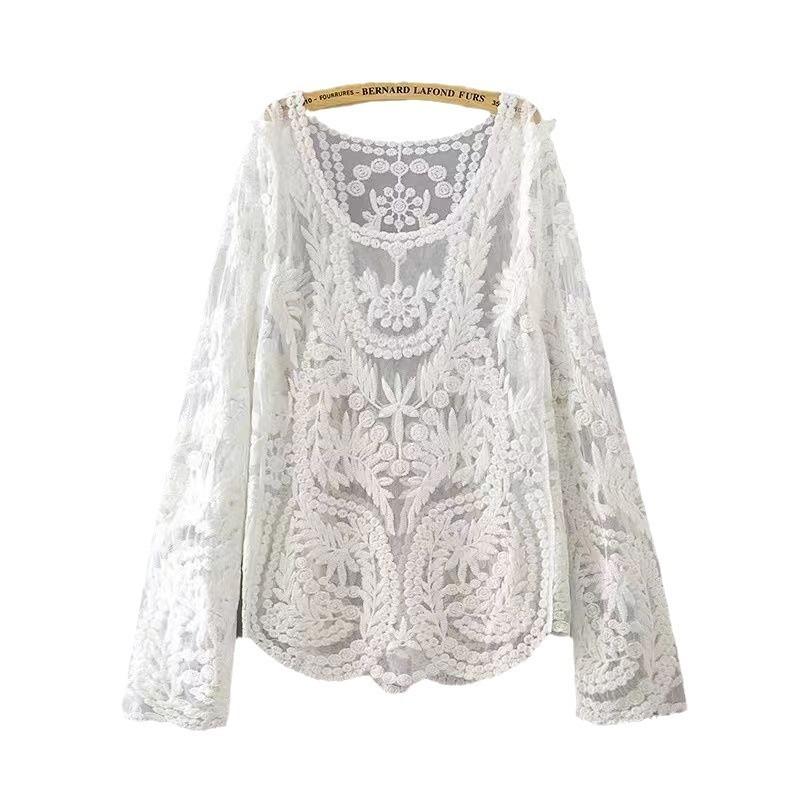 

Lace Embroidered Lace Perfect for the and Slimming Swimwear Outerwear Top One Size білий