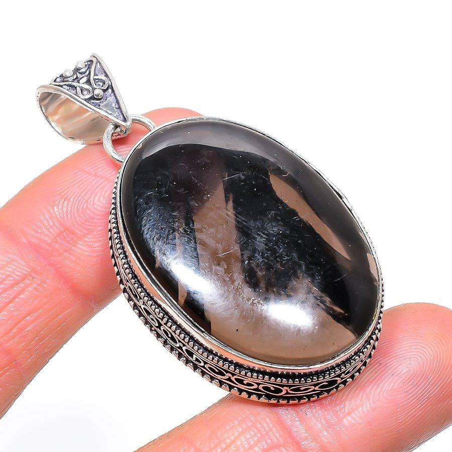 

Natural Smoky Quartz Gemstone 925 Sterling Silver Jewelry Pendant 3.78 G4U67