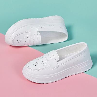 Höhenvergrößernde medizinische Spezialschuhe Krankenschuhe Damen Weiche Sohlen Leichte und atmungsaktive dicke Sohlen Keine Fußermüdung Ein Pedal weiße Schuhe