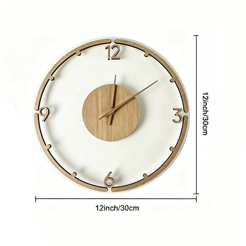 11 Inch Silents Rustics Wooden Wall Clock Battery Operated,Analog Wall Clock for Living Room Bedroom Kitchen Home Decors