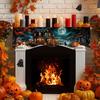 Halloween-Kamin-Schal mit Zackensaum Landhausstil Gruselige Kamin-Dekoration Herbst-Wohnkultur