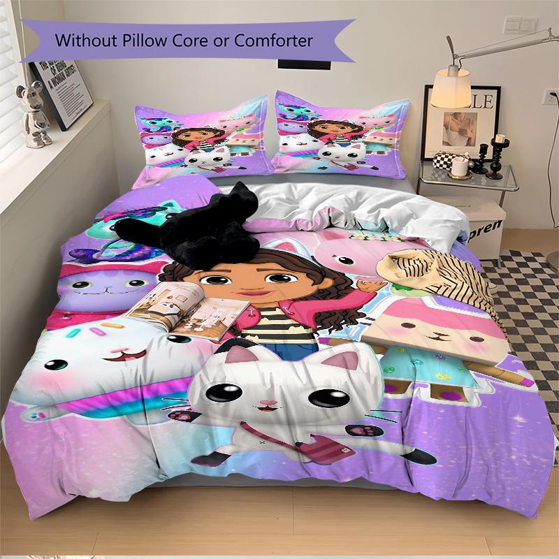Fantasy Friends Adventure Print 3Pcs Bedding Setduvet Cover With 2 Bedropillowcase Home Birthday Gift