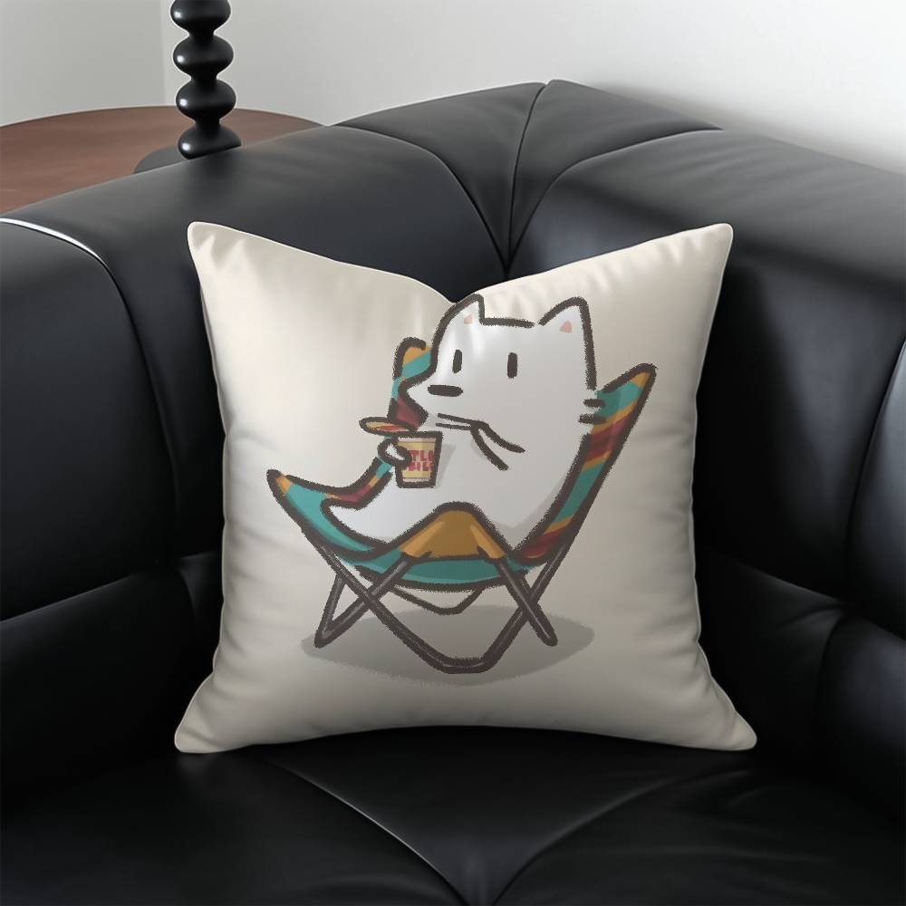 

Happy Office Worker Cartoon Work Pillow Case Anti-dustmite Pillowcase Invisible zipper silky short plush Sofa cushion cover 12x12Inch