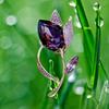 Broche Élégante Fleur de Tulipe Violette pour Femme Fleur de Poitrine Amoureux des Fleurs Épinglette pour Manteau Bijou de Mode pour l'Habillement Cadeau