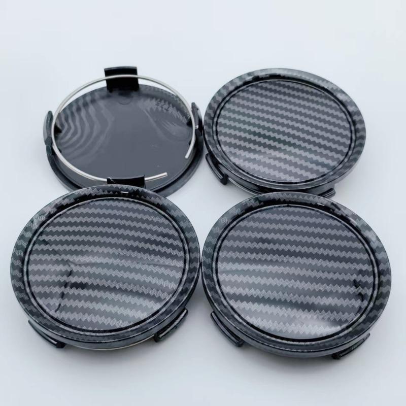 4pcs ABS 74mm ( 69mm I.D) Carbon Fibre Car Wheel Center Caps Rim Hubcaps Centre Cover Wheels Hub Lid Replace Styling Accessories