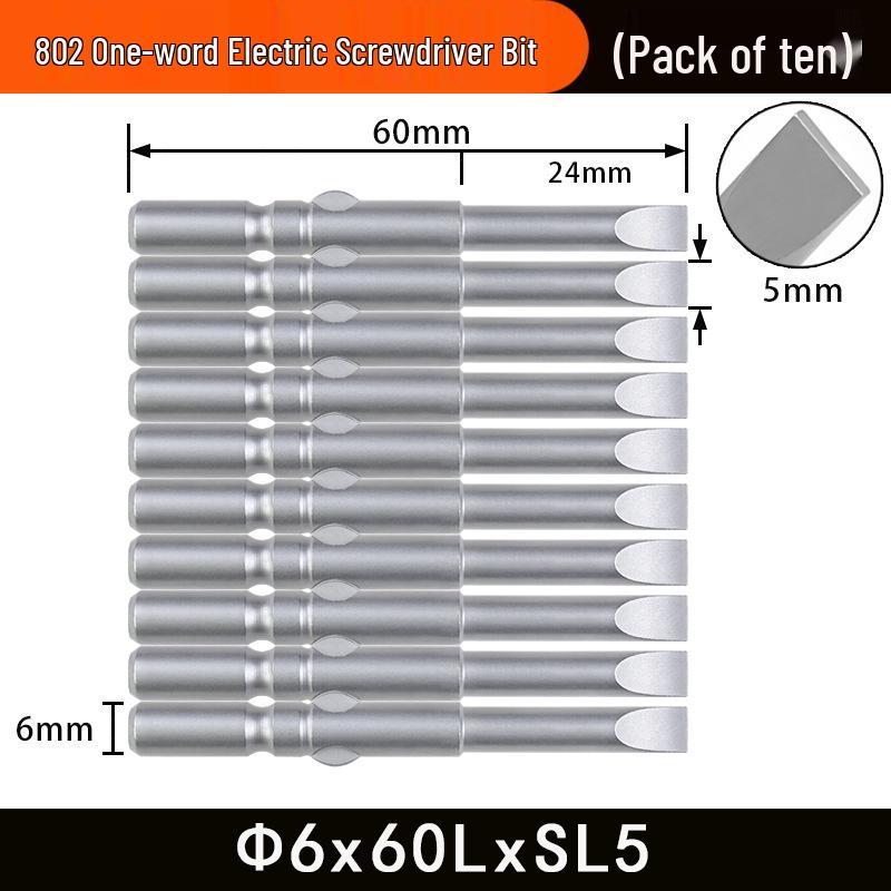 Nigao S2 6MM Round Shank Magnetized Slotted Electric Screwdriver Bit 802