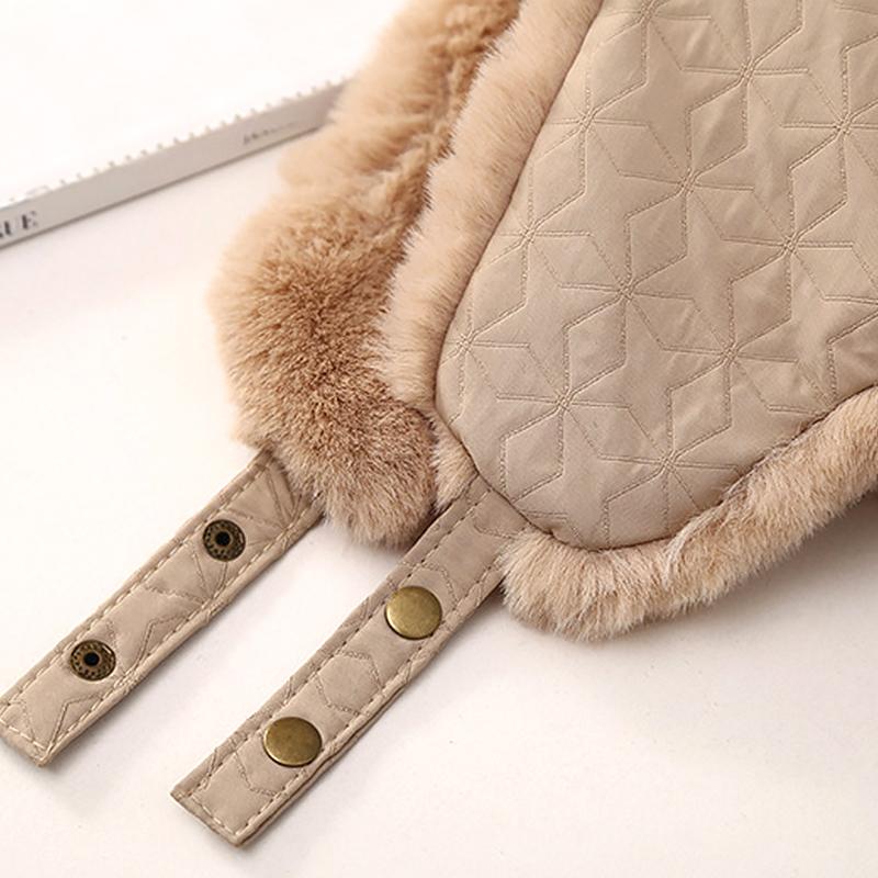 Women Windproof Flap Hats Plush Aviator Trapper Hat Solid Color Ear Protection Bomber Hat Thickened