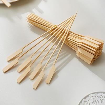 100 piezas Brochetas de Madera para Barbacoa Adorno para Hamburguesa Palitos de Bambú Sándwich Fruta Herramientas de Cocina Accesorios Desechables para Fiestas Bebidas