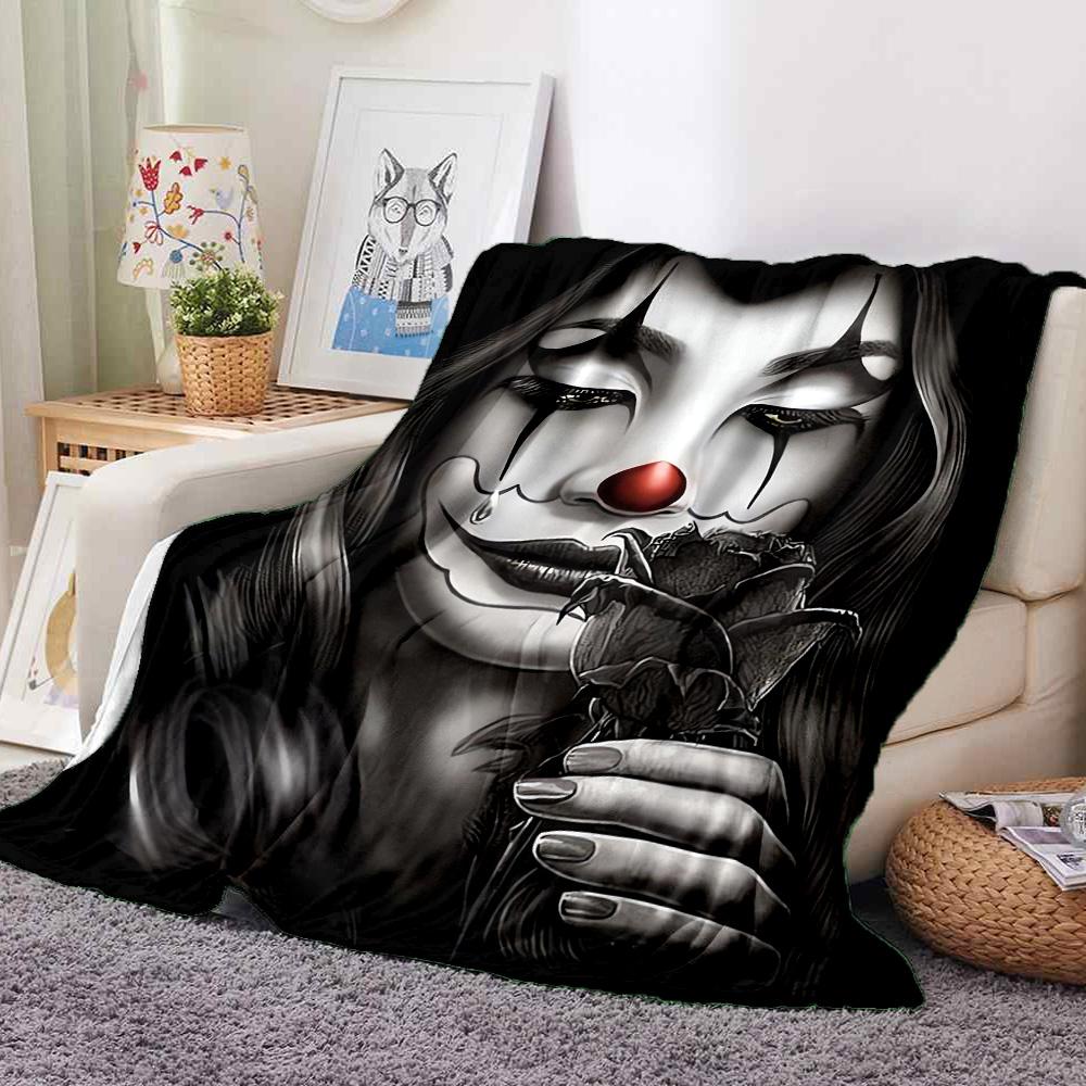 Clown Rose Flannel Blanket Throw Blanket Soft Warm Sofa Bed Camping Car home Decor Unique Christmas Gift C930372