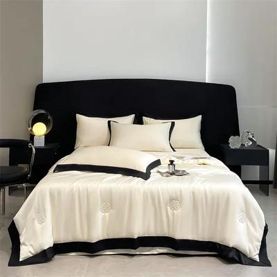 Cuvertură de mătase spălată 100% pentru broderie de vară Cuvertură de pat netedă pentru răcire cu gheață Pătură mătăsoasă pentru paturi Cuvertură de vară de lux pentru pat