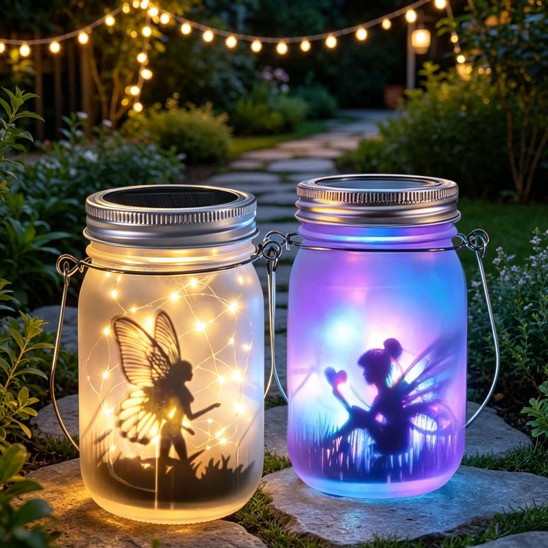 Creative Solar Mason Jar Cap Cap Light String 20 LED Waterproof Fairy Firefly Jar Lid Lights for Patio Garden Wedding Decoration