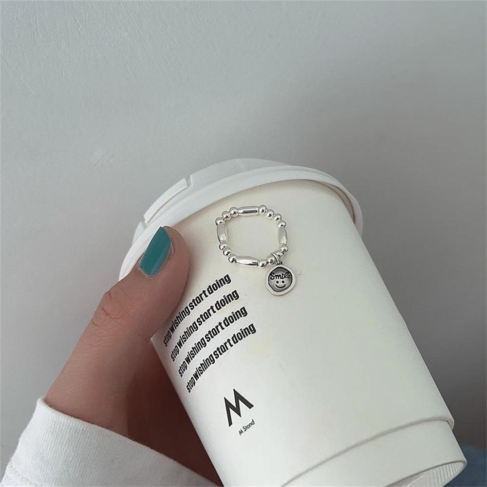 Letter brand love ring female personality design ins elastic rope ring geometric ring female