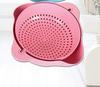Double Layer Colander Strainer Basket Kitchen Washing Bowl Fruit Vegetable Drain Basket with Handle