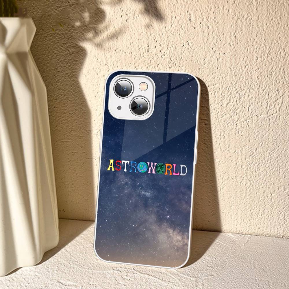 T-Travis S-ScottS Astroworld Tempered Glass For Iphone 14 13 12 11 Pro Mini XS MAX 14Plus X XS XR Cover