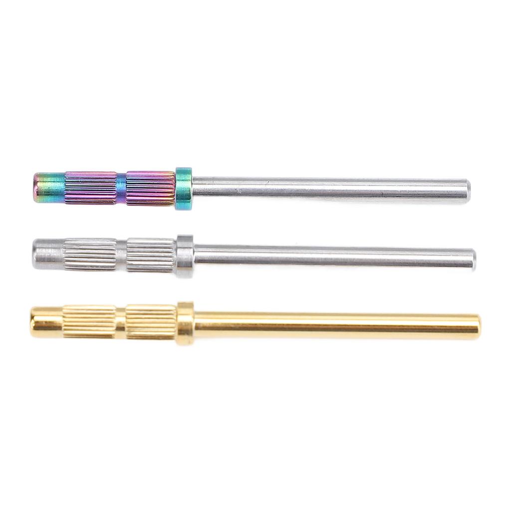 3pcs 3mm Nail Mandrel Stainless Steel Manicure Pedicure Mandrel Rods Sanding Bands Shaft