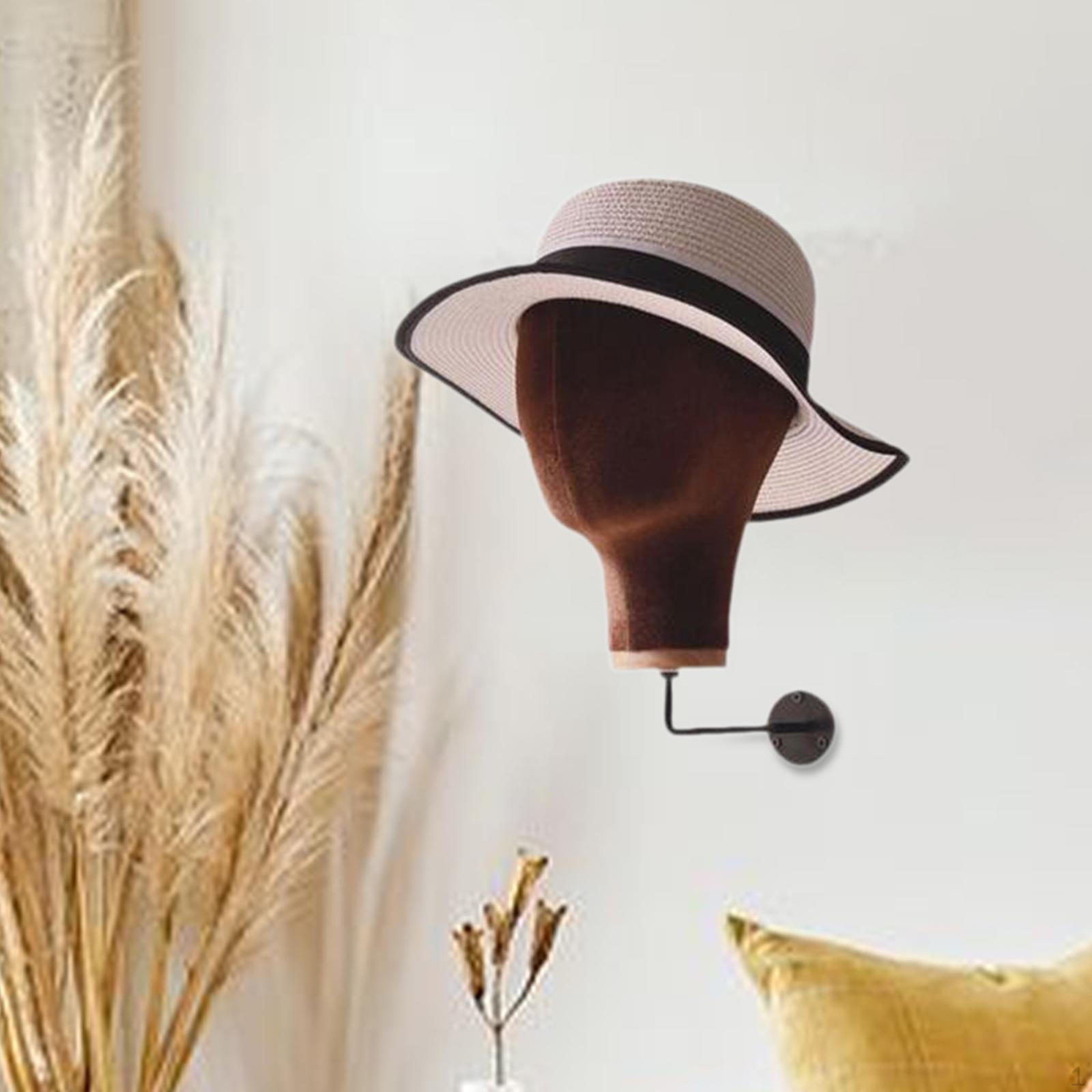 

Подставка для демонстрации шляп с настенным креплением, голова манекена для хранения париков и шляп коричневый