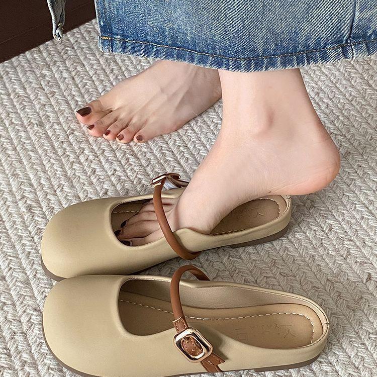 Baotou Half Slippers Women's Outer Wear 2025 Summer New Versatile French Soft Flat Bottom Pregnant Women Non-slip Lazy Cool Slippers