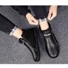 Men's Velvet Cotton Shoes Warm Cotton Boots Snow Boots Casual Leather Shoes Workwear Shoes Outdoor Hiking Shoes Dirt Resistant and Waterproof Boots