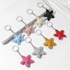 Colorful Five-Pointed Star Keyring Star Shaped Keychain Handmade PU leather Pentagrams Pendant Key Chain Bag Jewelry