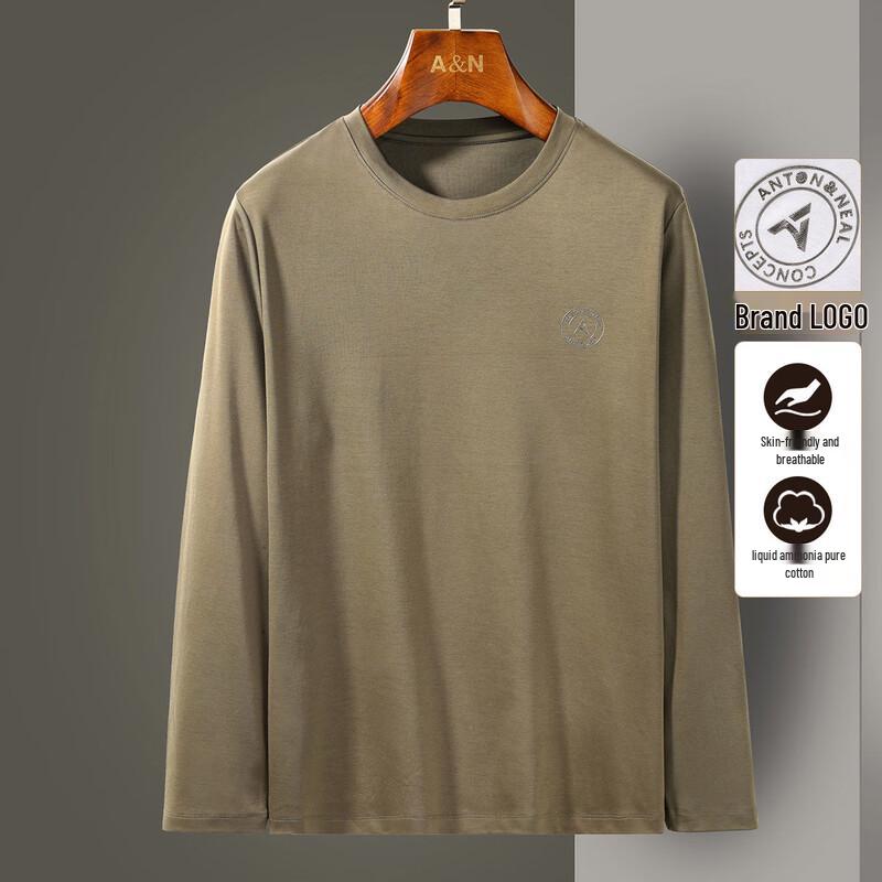 

Мужская футболка с круглым вырезом и длинным рукавом из 100% хлопка с жидким аммиаком XL