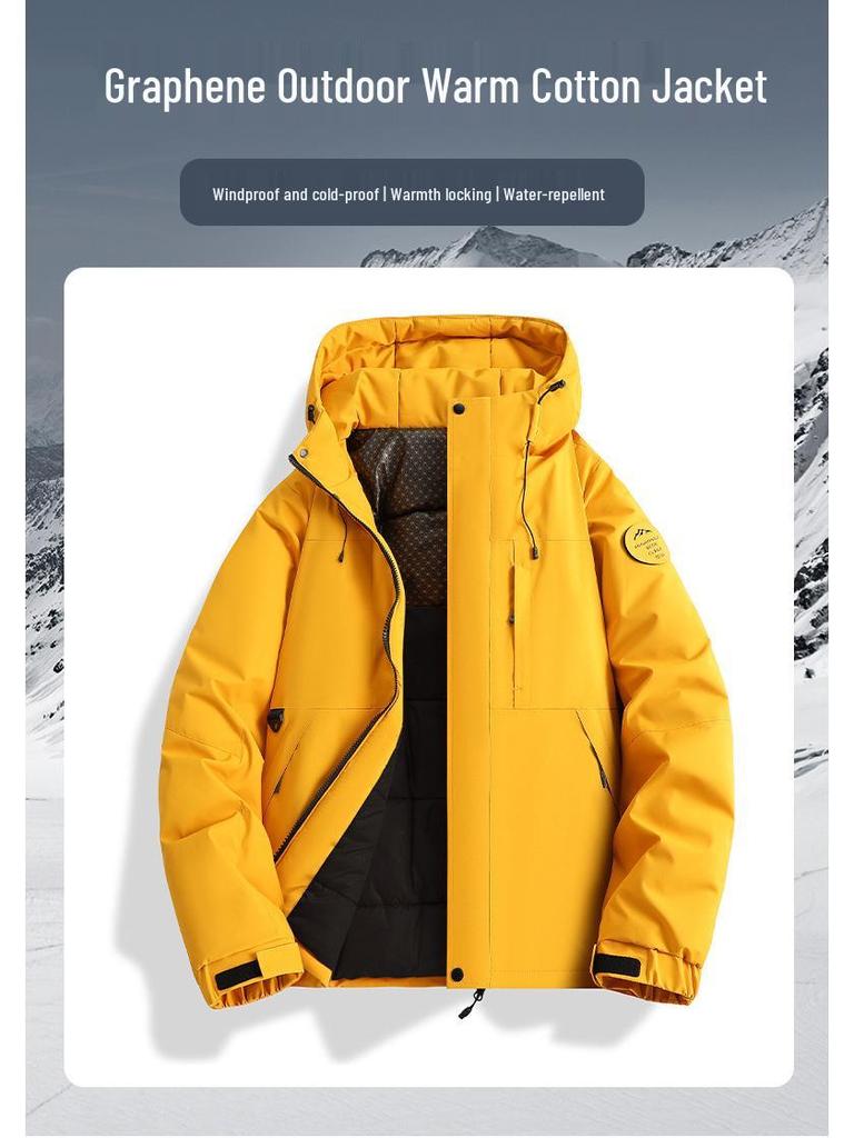 Winter Windproof Waterproof Down Jacket for Outdoor Warmth, Mountaineering, and Workwear - Couple's Cotton Outerwear