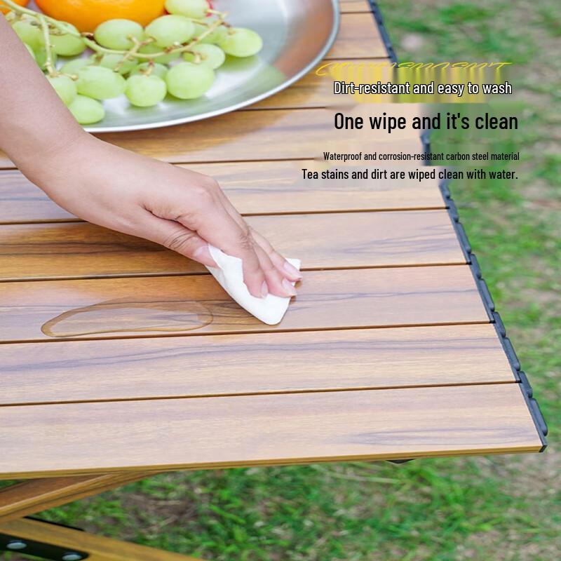 Nufeng Outdoor Portable Wood Grain Roll-Up Camping Table