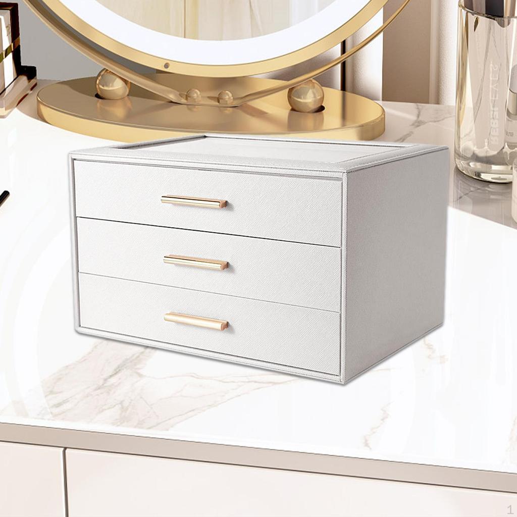 3 Layer Jewelry Organizer Drawers Storage Case Box