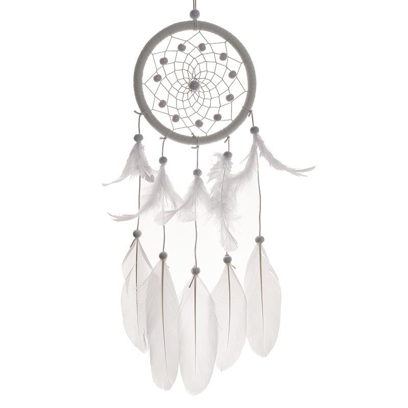 New Wedding Decoration White Feather Dream Catcher Pendant Knitted Home Decoration Wind Chime Aerial Hanging Decoration