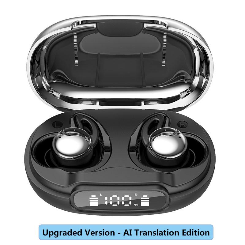 Sleep Bluetooth 5.4 Earbuds Wireless Earphones ANC Noise Cancelling with Translation In-Ear Headphones Portable Charging LED Display for Travel Work