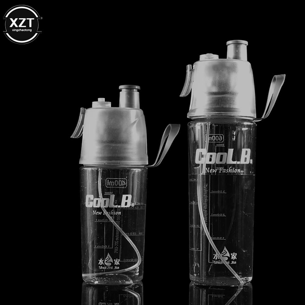 400/600ML Water Bottle With Straw Drink Spray Cup Cycling Hiking Outdoor Sports Solid Plastic Spray Cool Outdoor Water Bottle