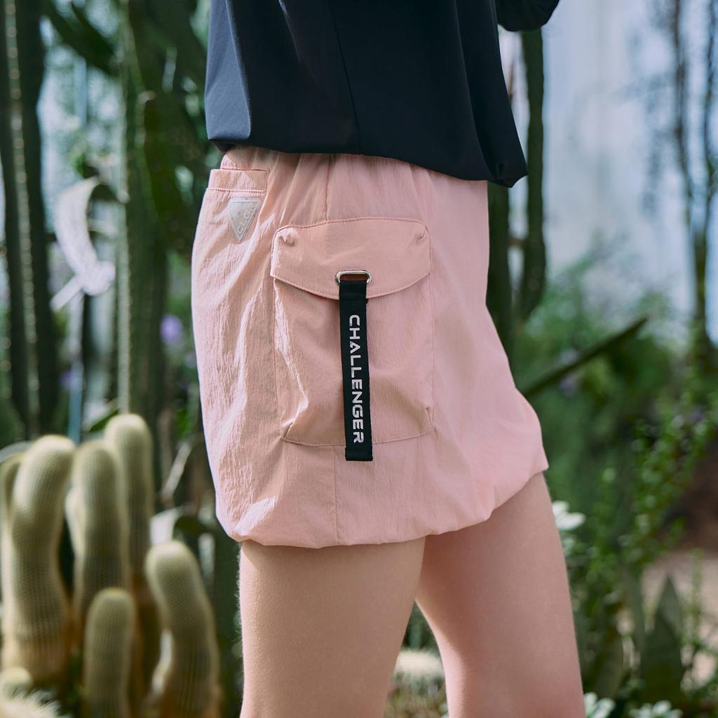 CHALLENGER Women'S Nylon Balloon Fit Cargo Culottes Pink