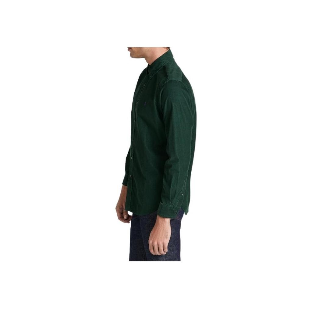 Polo Ralph Lauren Solid Button-Down Collar Long Sleeve Shirt Men shirts Green 710811684003