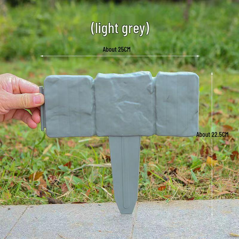 

Plastic Stone-Style Garden Picket Fence: Ground-Inserted Lawn and Courtyard Decoration