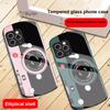 Dark Green Camera Pattern For iPhone 16 15 14 13 Plus 12 Mini 11 Pro Max XR Xs Max X 7 8 6 6S 2022 Elliptical Glass Phone Case