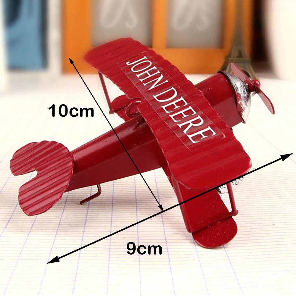 Vintage Metal Airplane Model Retro Iron Aircraft Ornament Nordic Creative Crafts Desktop Decoration Household Decoration Collectible Present