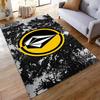Volcom Stone Inside Yellow Circle on Black and White Forest Accent Carpet, Yellow Surf Style Design, Cozy Fan Rug Decor and All Seasons Gift