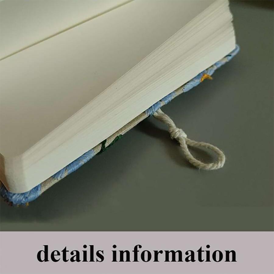 A5 A6 Fabric Embroidery Notebook Cloth Notepad Blank 96 Sheets/192 Pages Student Stationery Office Supplies