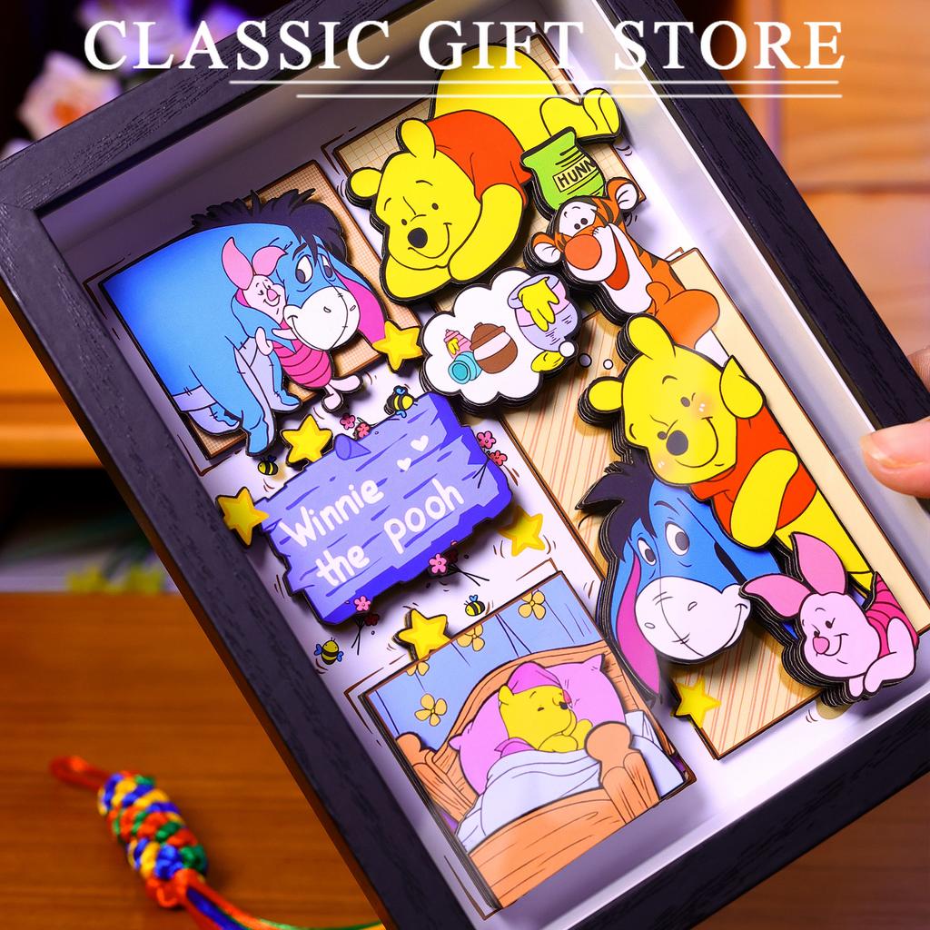 Pooh Bear Handmade Stercopic Tigger Eeyore Piglet Cute Decorative Desktop Ornament Model Collection Birthday Gifts