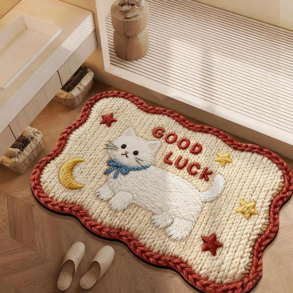 Durable 40*60cm Bath Mat Dirt-scraping Surface Water Absorption Pony Door Mat Household Washable Doormat Home Decoration
