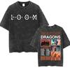 Imagine Dragons Band Tour Loom Nuovo Album Magliette Uomo Donna Moda Stile Hip Hop Retrò Lavata Maglietta Manica Corta Larga