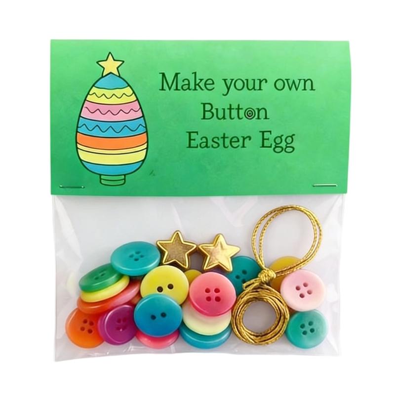 DIY Button Easter Hanging Decorations Set Easter Decors Craft Button Set Easter Ornament Making Set Gift Women Men