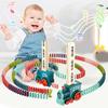 Domino Train for Kids Automatic Laying Electric Car Colorful Dominoes Set Brick Blocks Kits Games Educational Toys Girl Boy Gift