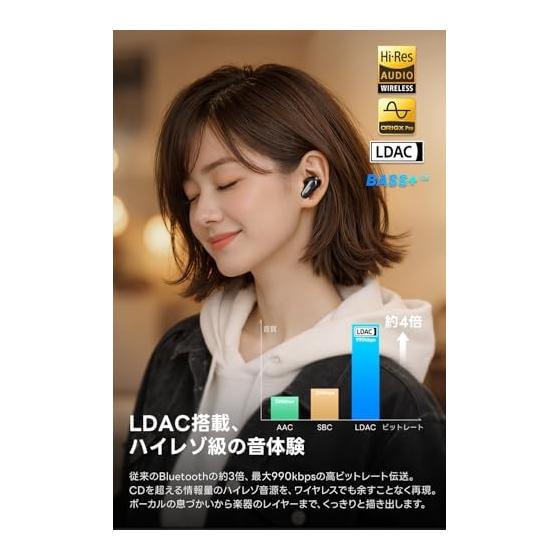 TOZO NC20 Pro Earphones Bluetooth Wireless Earphones Adaptive Hybrid ANC 52dB Reduction Mid-bass Range Warm Sound Quality / Cutting-Edge Custom EQ