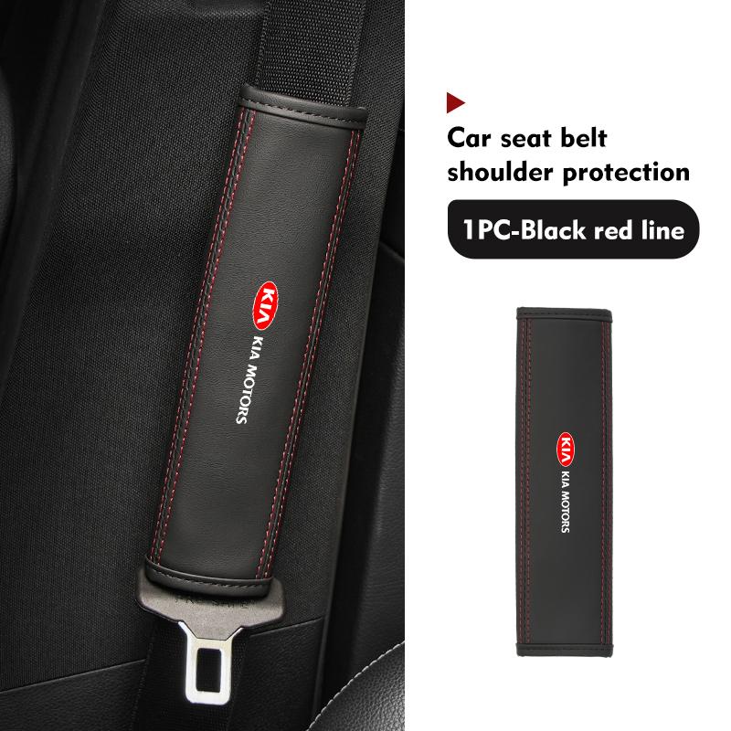 Leather Car Seat Belt Shoulder Protector Seat Belt Cover For KIA Sportage Rio Ceed Niro Soul Stonic Picanto ProceedEY1