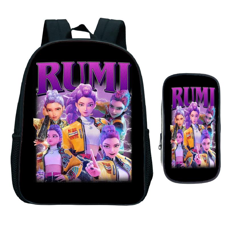 Detský KPop Demon Hunters Predškolský batoh 2-dielna súprava s peračníkom Deti Huntrix Dievča Batoľa Zoey Rumi Mira Saja Chlapci Ruksak