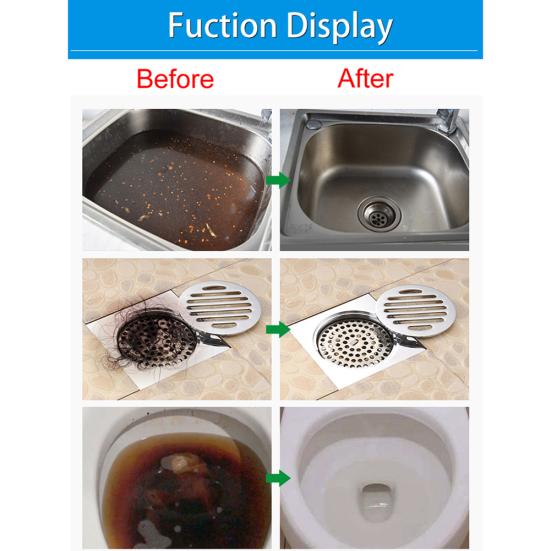 2Pcs Powerful Toilet Clogging Sewer Sink Drain Cleaner Dredging Agent Powder