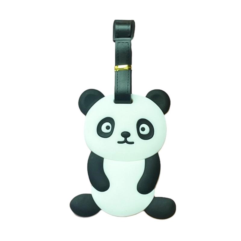 Suitcase Label Cartoon Pattern Luggage Baggage Backpack Soft Label with Strap Name ID Address Card Baggage Identifier