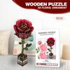 Wacocetoy 3D Wooden Red Rose Puzzle & Coloring Toy Set
