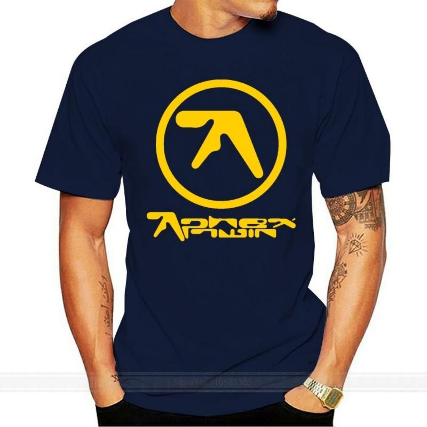 

Aphex Twin Logo TShirt Size S M L XL 2XL 3XL New Fashion T Shirt Brand Hip Hop Print Men Tee Shirt High Quality XXXXXL чорний