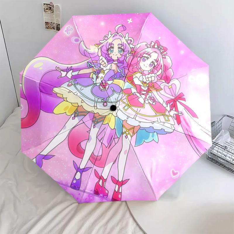

Pretty Cure 8-Bone Automatic Folding Umbrella, Lightweight Compact, Great Gift for Daily Use & Home Decor